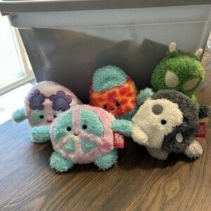 Bum Bumz By Russ Plush Lot Of 5, Peace Sign, Groovy Themed